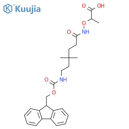 2-{6-({(9H-fluoren-9-yl)methoxycarbonyl}amino)-4,4-dimethylhexanamidooxy}propanoic acid structure