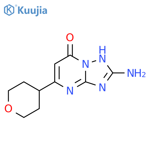 2-amino-5-(oxan-4-yl)-3H,7H-1,2,4triazolo1,5-apyrimidin-7-one structure