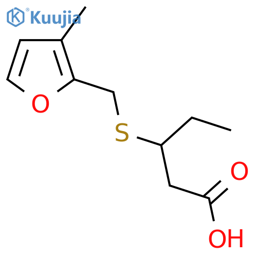3-{(3-methylfuran-2-yl)methylsulfanyl}pentanoic acid structure