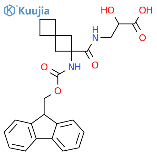 3-{2-({(9H-fluoren-9-yl)methoxycarbonyl}amino)spiro3.3heptan-2-ylformamido}-2-hydroxypropanoic acid structure