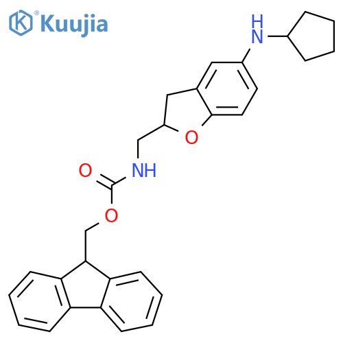 9H-fluoren-9-ylmethyl N-{5-(cyclopentylamino)-2,3-dihydro-1-benzofuran-2-ylmethyl}carbamate structure