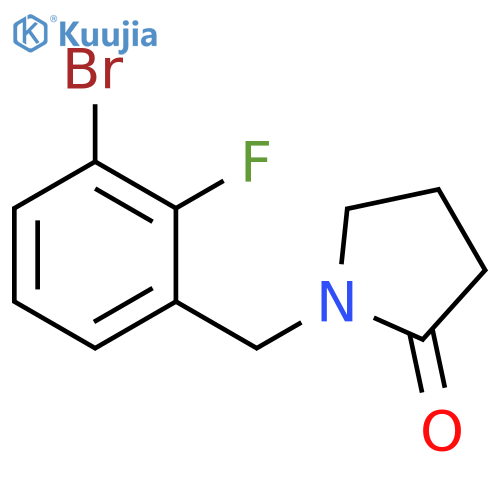1-(3-bromo-2-fluorophenyl)methylpyrrolidin-2-one structure