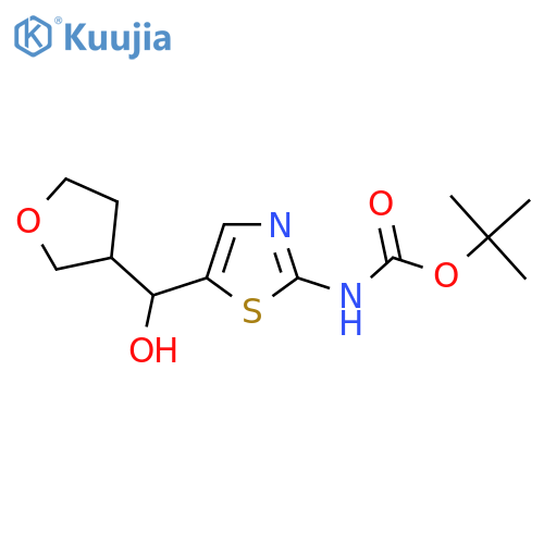 tert-butyl N-{5-hydroxy(oxolan-3-yl)methyl-1,3-thiazol-2-yl}carbamate structure