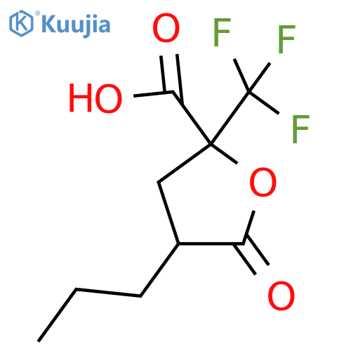 5-oxo-4-propyl-2-(trifluoromethyl)oxolane-2-carboxylic acid structure