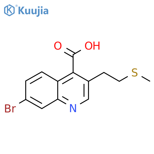 7-bromo-3-2-(methylsulfanyl)ethylquinoline-4-carboxylic acid structure