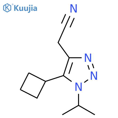 2-5-cyclobutyl-1-(propan-2-yl)-1H-1,2,3-triazol-4-ylacetonitrile structure