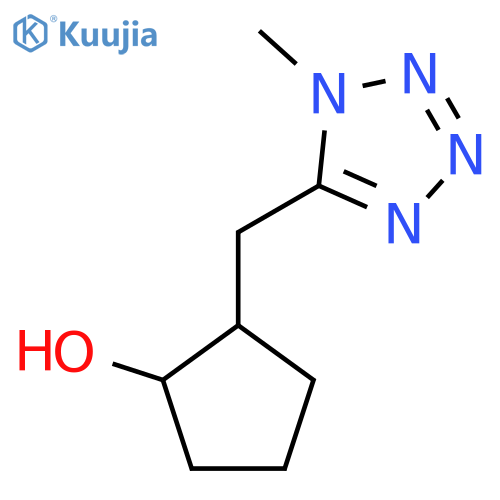 2-(1-methyl-1H-1,2,3,4-tetrazol-5-yl)methylcyclopentan-1-ol structure