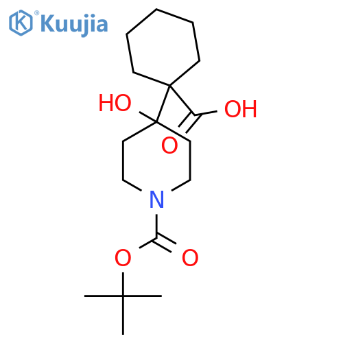 1-{1-(tert-butoxy)carbonyl-4-hydroxypiperidin-4-yl}cyclohexane-1-carboxylic acid structure