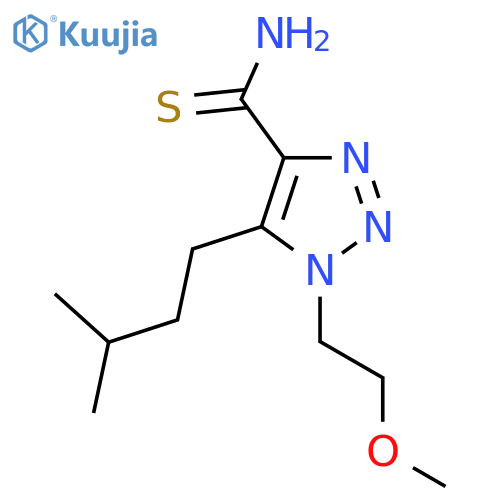 1-(2-methoxyethyl)-5-(3-methylbutyl)-1H-1,2,3-triazole-4-carbothioamide structure