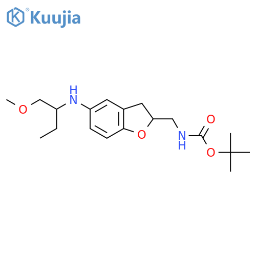 tert-butyl N-({5-(1-methoxybutan-2-yl)amino-2,3-dihydro-1-benzofuran-2-yl}methyl)carbamate structure