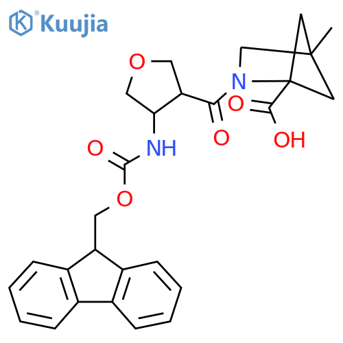 2-4-({(9H-fluoren-9-yl)methoxycarbonyl}amino)oxolane-3-carbonyl-4-methyl-2-azabicyclo2.1.1hexane-1-carboxylic acid structure