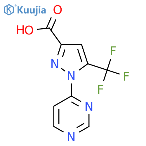 1-(pyrimidin-4-yl)-5-(trifluoromethyl)-1H-pyrazole-3-carboxylic acid structure
