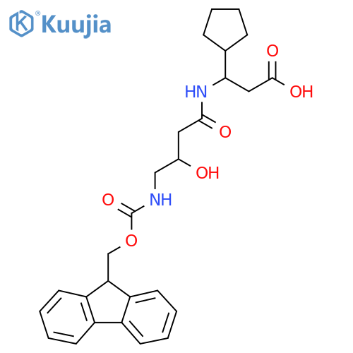 3-cyclopentyl-3-4-({(9H-fluoren-9-yl)methoxycarbonyl}amino)-3-hydroxybutanamidopropanoic acid structure
