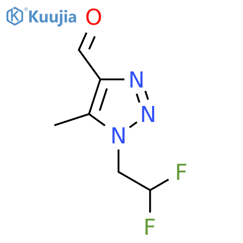 1-(2,2-difluoroethyl)-5-methyl-1H-1,2,3-triazole-4-carbaldehyde structure