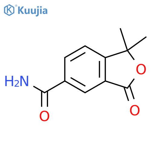 1,1-dimethyl-3-oxo-1,3-dihydro-2-benzofuran-5-carboxamide structure