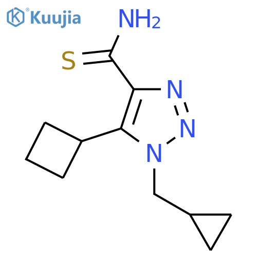 5-cyclobutyl-1-(cyclopropylmethyl)-1H-1,2,3-triazole-4-carbothioamide structure