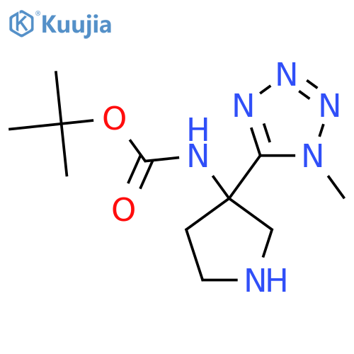 tert-butyl N-3-(1-methyl-1H-1,2,3,4-tetrazol-5-yl)pyrrolidin-3-ylcarbamate structure
