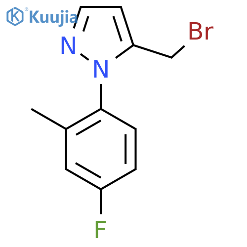 5-(bromomethyl)-1-(4-fluoro-2-methylphenyl)-1H-pyrazole structure