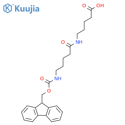 5-5-({(9H-fluoren-9-yl)methoxycarbonyl}amino)pentanamidopentanoic acid structure