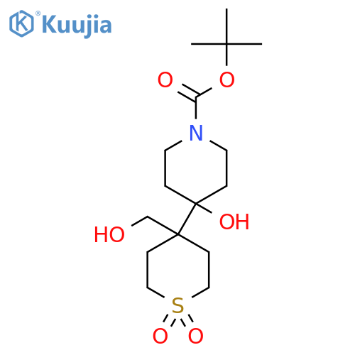 tert-butyl 4-hydroxy-4-4-(hydroxymethyl)-1,1-dioxo-1lambda6-thian-4-ylpiperidine-1-carboxylate structure