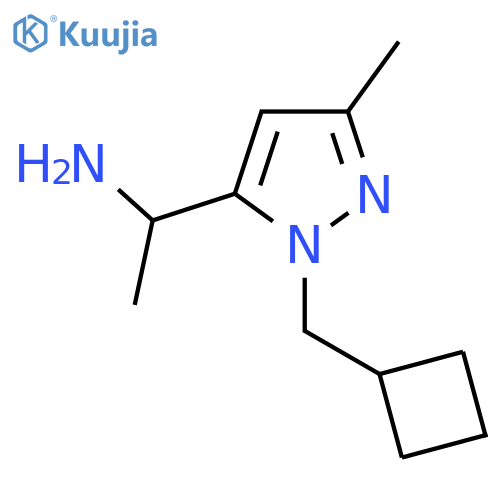 1-1-(cyclobutylmethyl)-3-methyl-1H-pyrazol-5-ylethan-1-amine structure