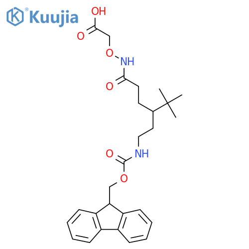 2-({4-2-({(9H-fluoren-9-yl)methoxycarbonyl}amino)ethyl-5,5-dimethylhexanamido}oxy)acetic acid structure