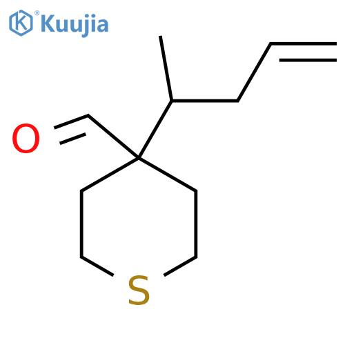 4-(pent-4-en-2-yl)thiane-4-carbaldehyde structure