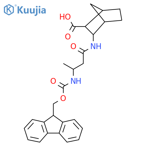 3-3-({(9H-fluoren-9-yl)methoxycarbonyl}amino)butanamidobicyclo2.2.1heptane-2-carboxylic acid structure