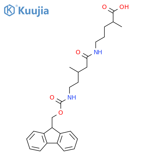 5-5-({(9H-fluoren-9-yl)methoxycarbonyl}amino)-3-methylpentanamido-2-methylpentanoic acid structure