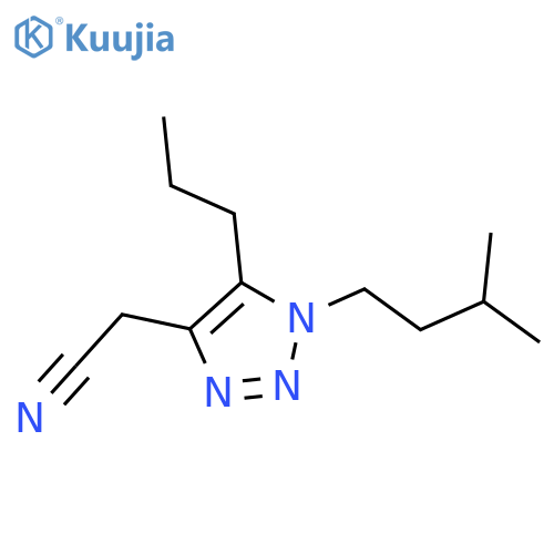 2-1-(3-methylbutyl)-5-propyl-1H-1,2,3-triazol-4-ylacetonitrile structure