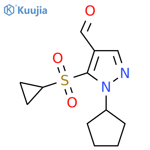 1-cyclopentyl-5-(cyclopropanesulfonyl)-1H-pyrazole-4-carbaldehyde structure