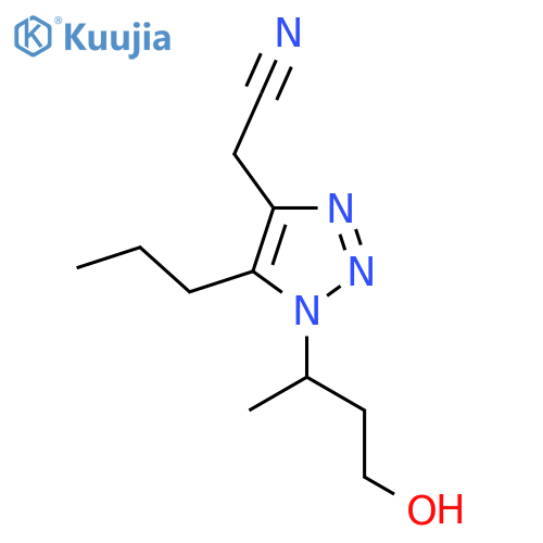 2-1-(4-hydroxybutan-2-yl)-5-propyl-1H-1,2,3-triazol-4-ylacetonitrile structure