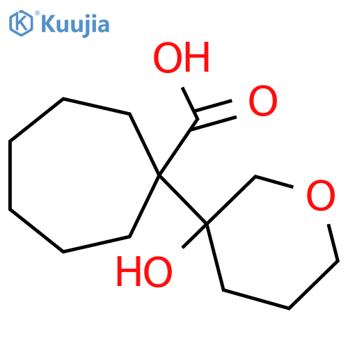 1-(3-hydroxyoxan-3-yl)cycloheptane-1-carboxylic acid structure