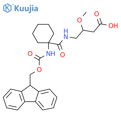 4-{1-({(9H-fluoren-9-yl)methoxycarbonyl}amino)cyclohexylformamido}-3-methoxybutanoic acid structure