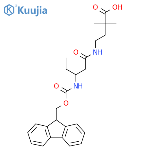 4-3-({(9H-fluoren-9-yl)methoxycarbonyl}amino)pentanamido-2,2-dimethylbutanoic acid structure
