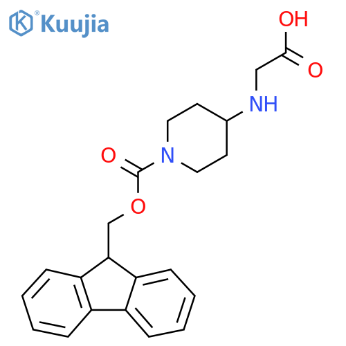 2-(1-{(9H-fluoren-9-yl)methoxycarbonyl}piperidin-4-yl)aminoacetic acid structure
