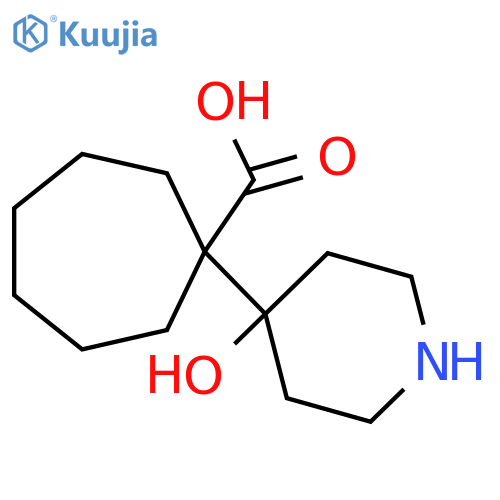 1-(4-hydroxypiperidin-4-yl)cycloheptane-1-carboxylic acid structure