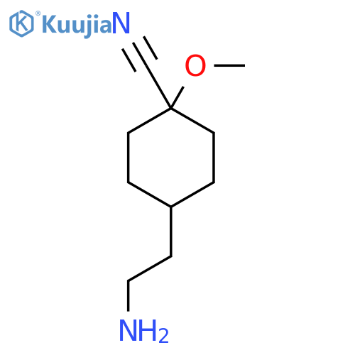 4-(2-aminoethyl)-1-methoxycyclohexane-1-carbonitrile structure