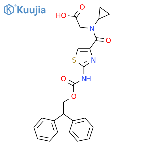 2-{N-cyclopropyl-1-2-({(9H-fluoren-9-yl)methoxycarbonyl}amino)-1,3-thiazol-4-ylformamido}acetic acid structure