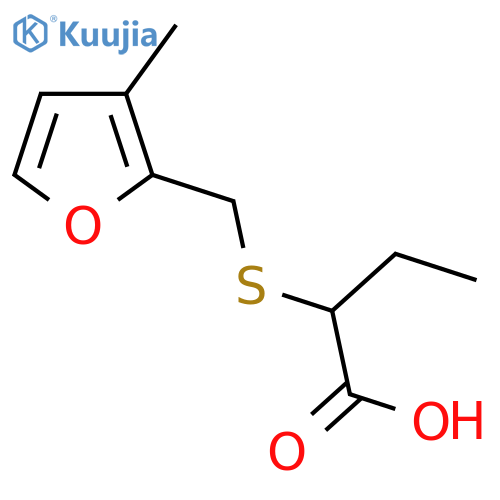 2-{(3-methylfuran-2-yl)methylsulfanyl}butanoic acid structure