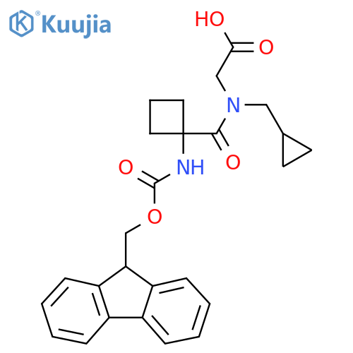 2-N-(cyclopropylmethyl)-1-1-({(9H-fluoren-9-yl)methoxycarbonyl}amino)cyclobutylformamidoacetic acid structure