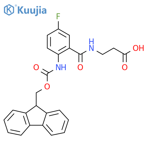 3-{2-({(9H-fluoren-9-yl)methoxycarbonyl}amino)-5-fluorophenylformamido}propanoic acid structure