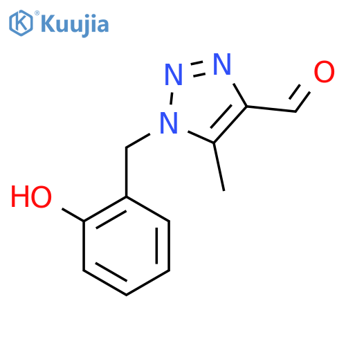 1-(2-hydroxyphenyl)methyl-5-methyl-1H-1,2,3-triazole-4-carbaldehyde structure