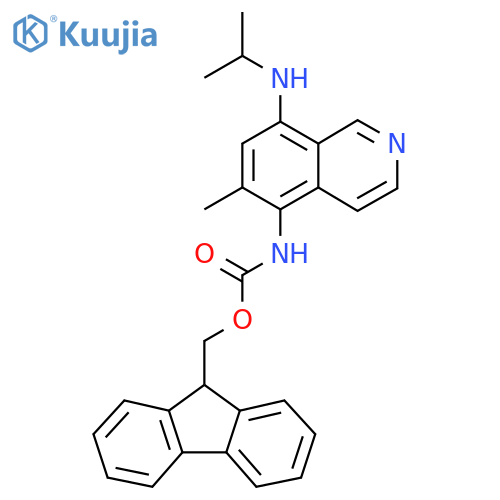 9H-fluoren-9-ylmethyl N-{6-methyl-8-(propan-2-yl)aminoisoquinolin-5-yl}carbamate structure