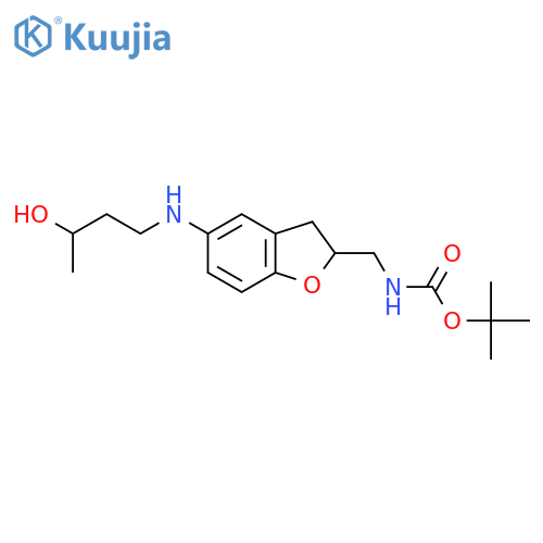 tert-butyl N-({5-(3-hydroxybutyl)amino-2,3-dihydro-1-benzofuran-2-yl}methyl)carbamate structure