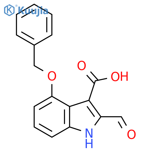 4-(benzyloxy)-2-formyl-1H-indole-3-carboxylic acid structure