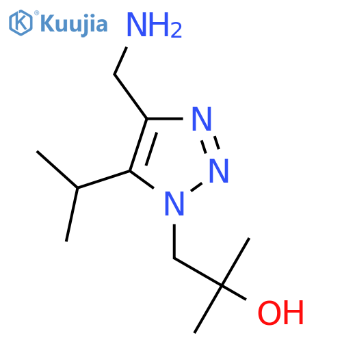 1-4-(aminomethyl)-5-(propan-2-yl)-1H-1,2,3-triazol-1-yl-2-methylpropan-2-ol structure