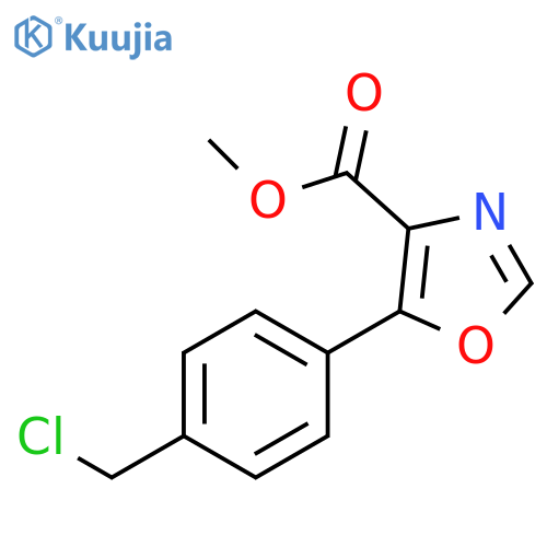 methyl 5-4-(chloromethyl)phenyl-1,3-oxazole-4-carboxylate structure