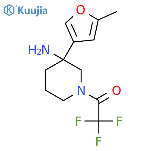 1-[3-Amino-3-(5-methylfuran-3-yl)piperidin-1-yl]-2,2,2-trifluoroethan-1-one structure