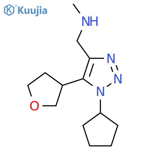 {1-cyclopentyl-5-(oxolan-3-yl)-1H-1,2,3-triazol-4-ylmethyl}(methyl)amine structure